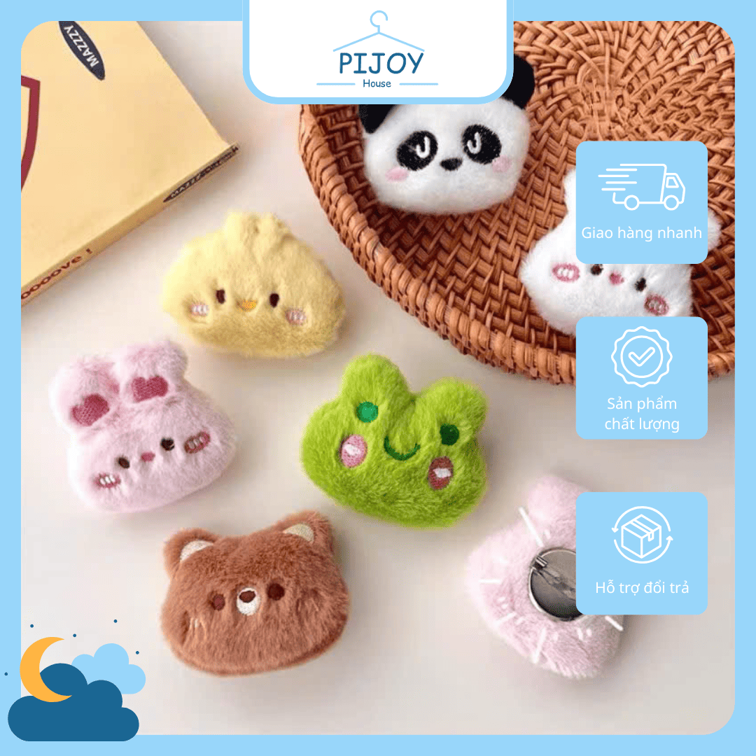 Ghim Cài Áo Pijoy House Hình Động Vật Dễ Thương